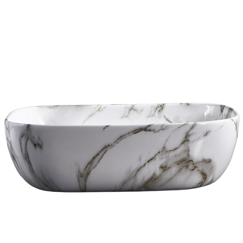 SENSI DACQUA - Lavamanos con Forma Rectangular Porcelana 46.5x13.5x32 cm