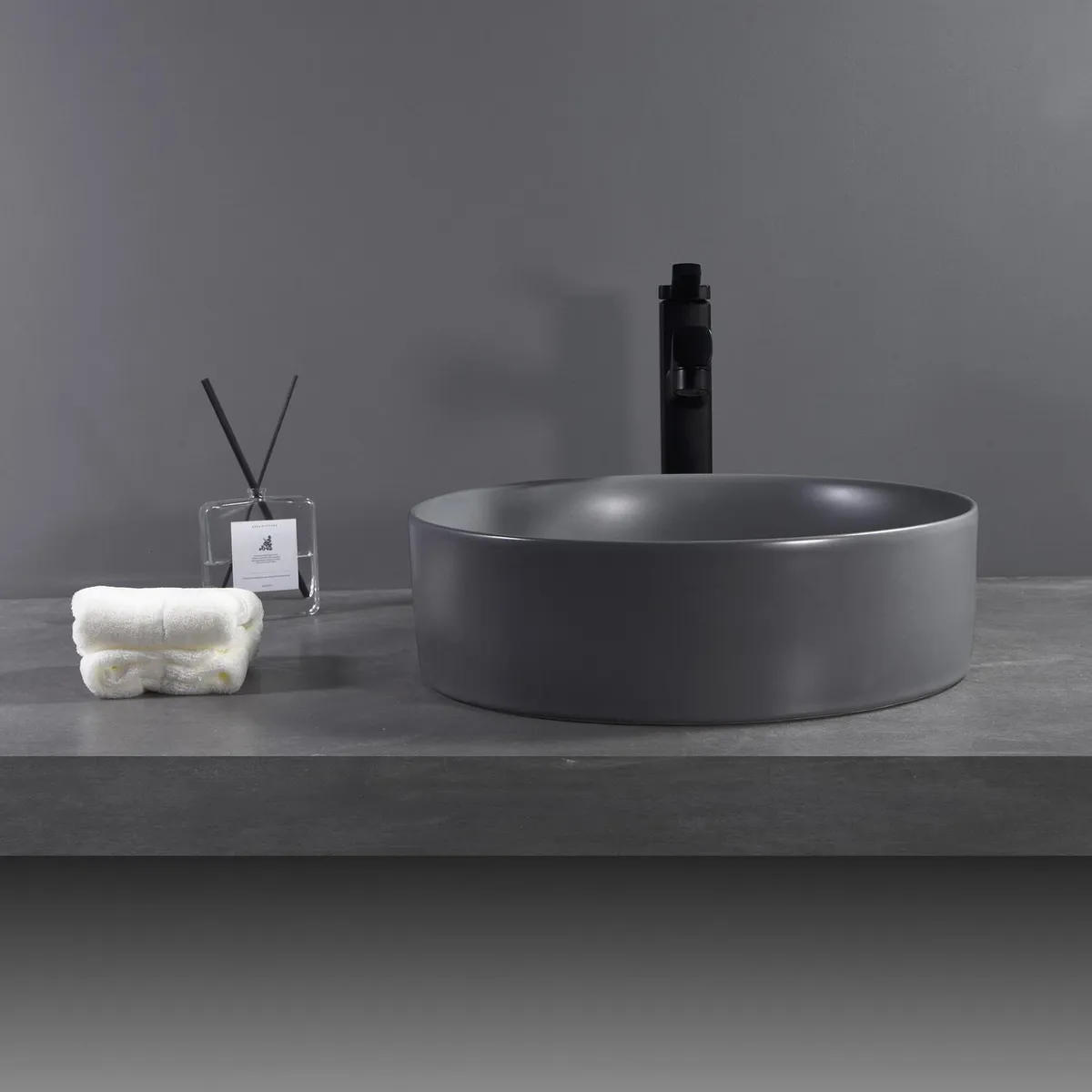 SENSI DACQUA - Lavamanos Forma Redonda Porcelana 40x12x40 cm