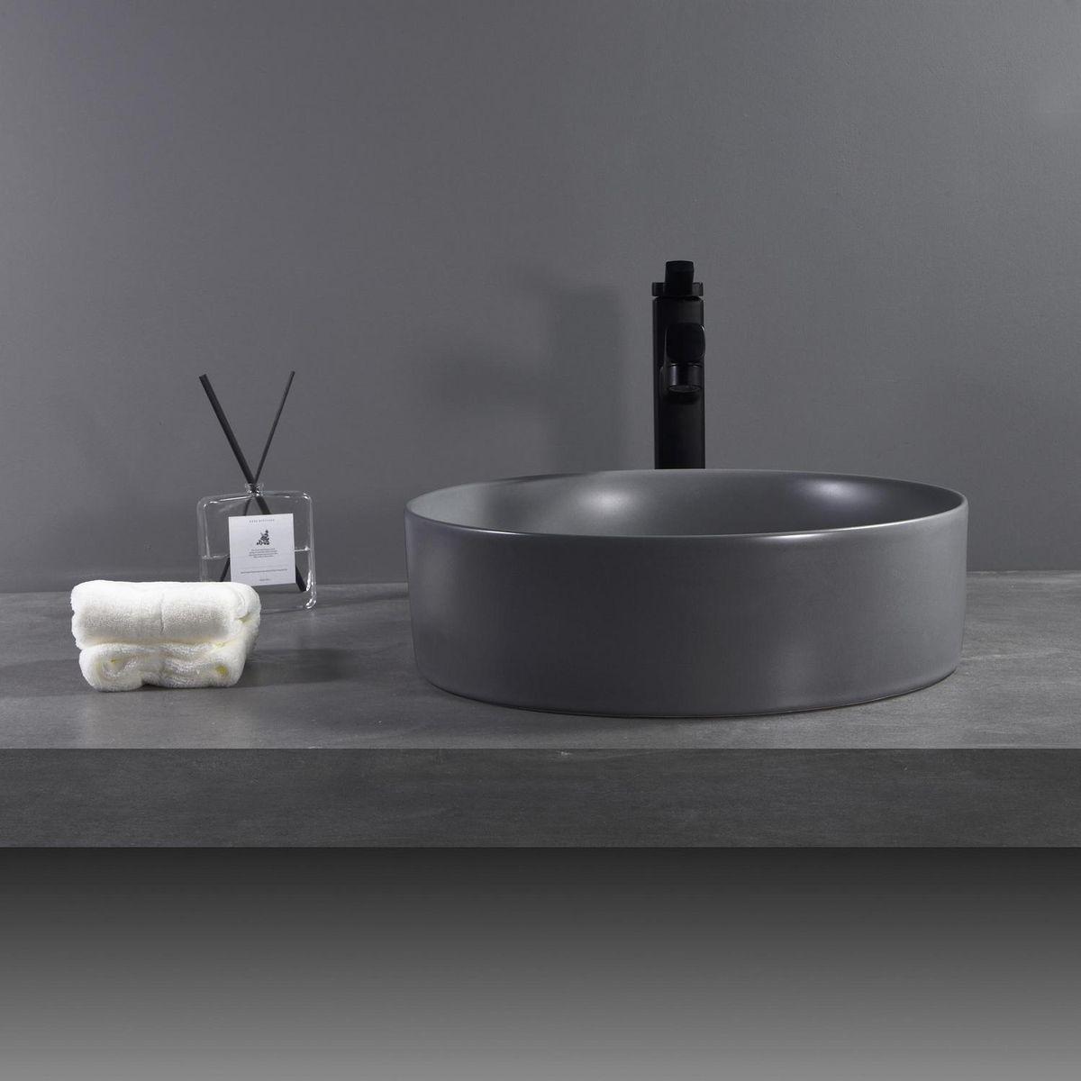 SENSI DACQUA - Lavamanos Forma Redonda Porcelana 40x12x40 cm