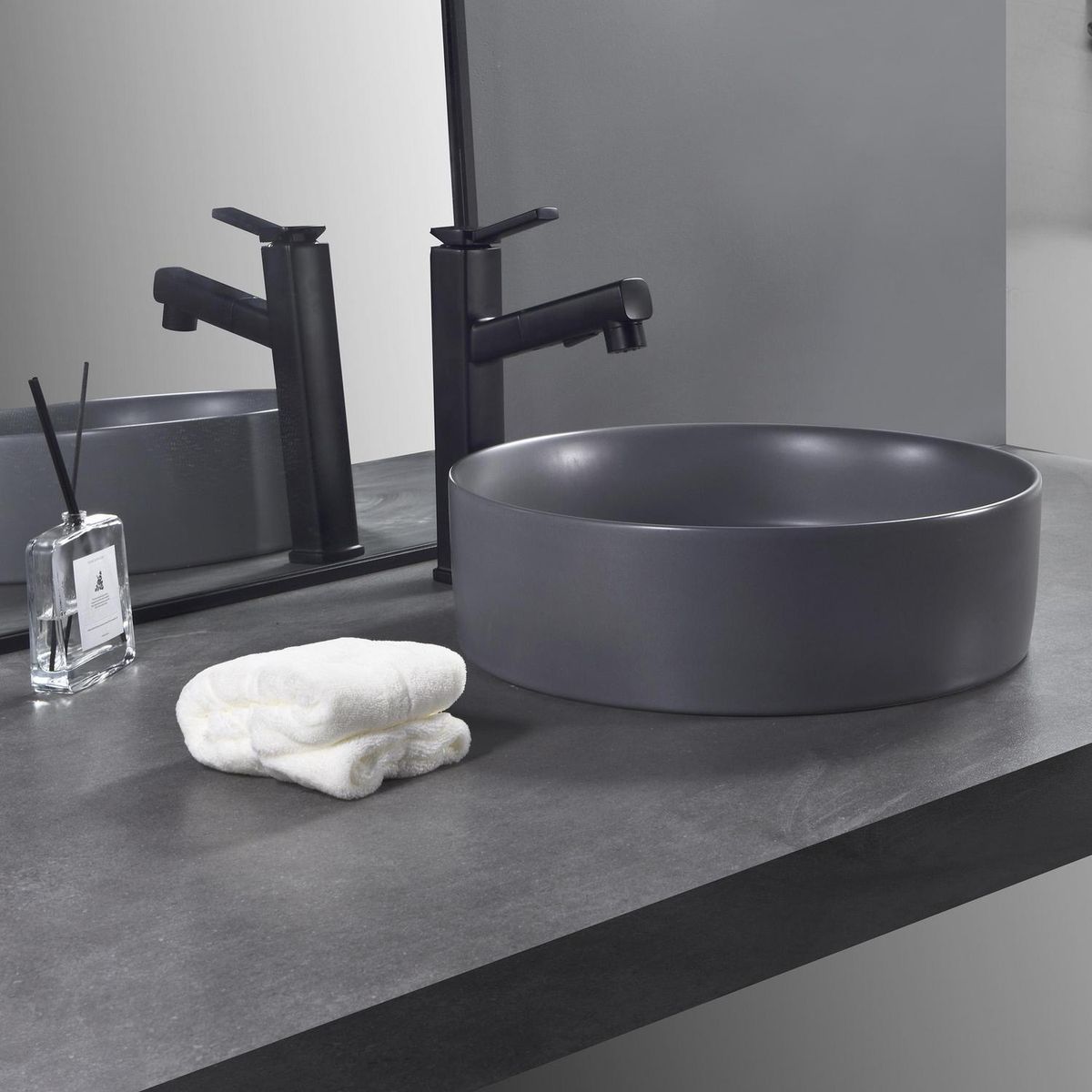 SENSI DACQUA - Lavamanos Forma Redonda Porcelana 40x12x40 cm