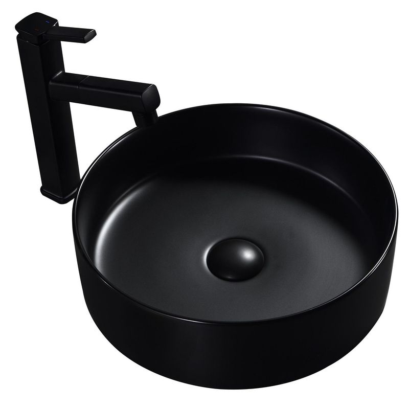 SENSI DACQUA - Lavamanos Forma Redonda Porcelana 40x12x40 cm