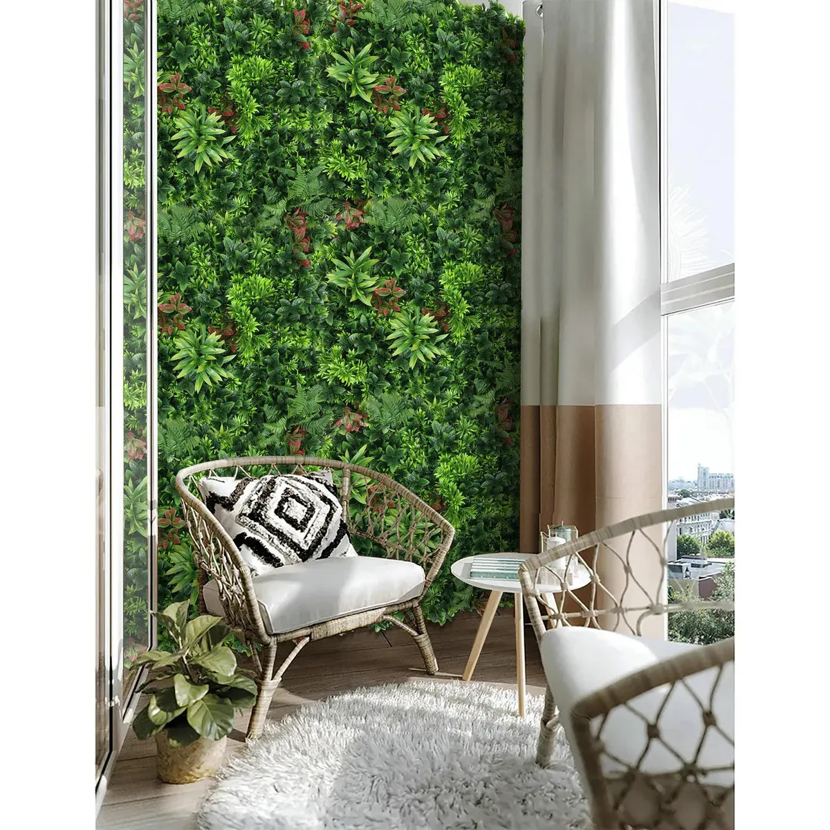 JUST HOME COLLECTION - Jardín vertical bosque 100x100cm