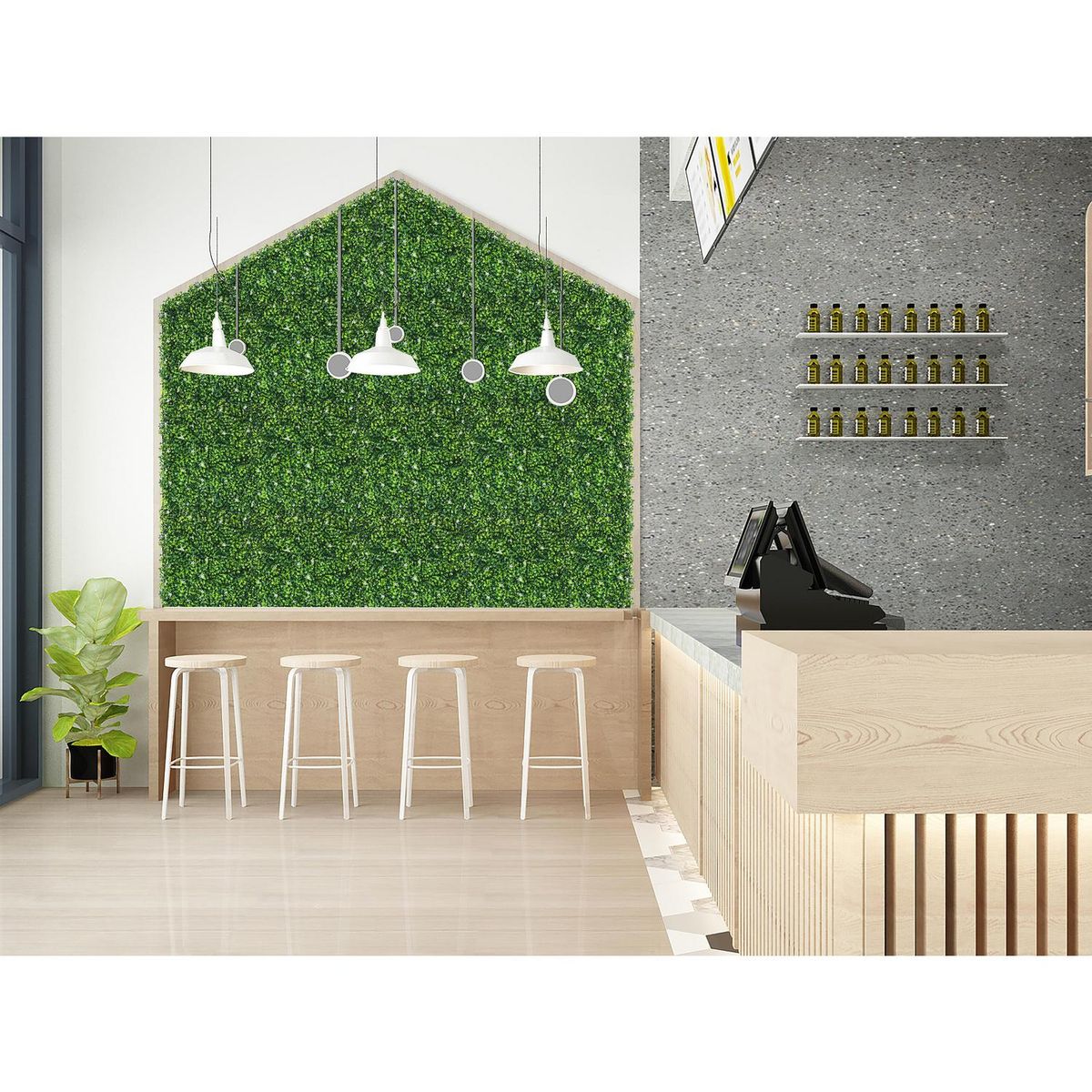 JUST HOME COLLECTION - Jardín vertical flores blancas 50x50cm