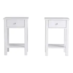 JUST HOME COLLECTION - Set Cómodas 1 Cajón 40x60x30 cm Blanco