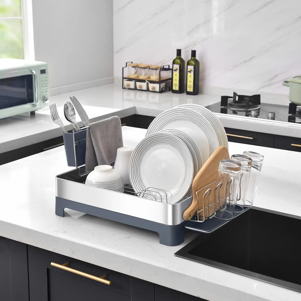 JUST HOME COLLECTION - Secaplatos Acero Inoxidable 24x32x51 cm