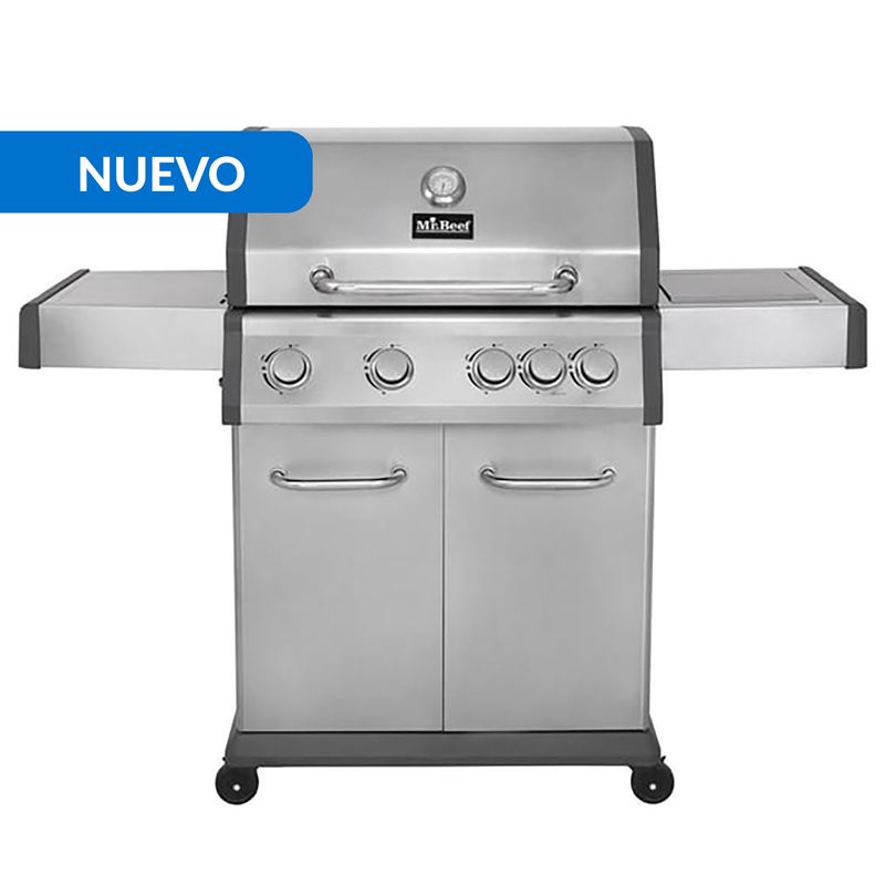 MR BEEF - Parrilla a Gas Expert 4 Quemadores 1 Quemador Lateral