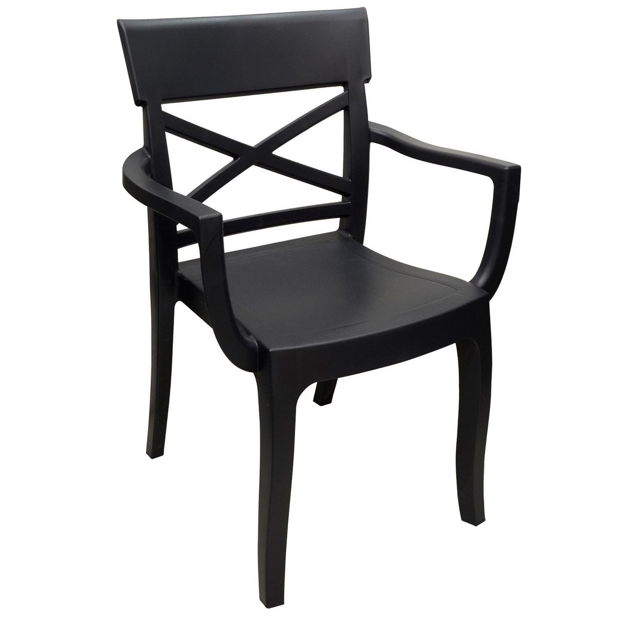 JUST HOME COLLECTION - Silla terraza resin c/brazos grafito