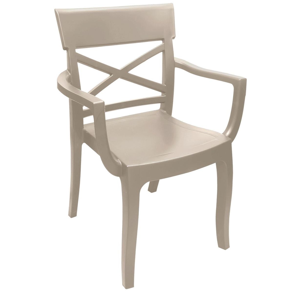 JUST HOME COLLECTION - Silla terraza resina c/brazos beige