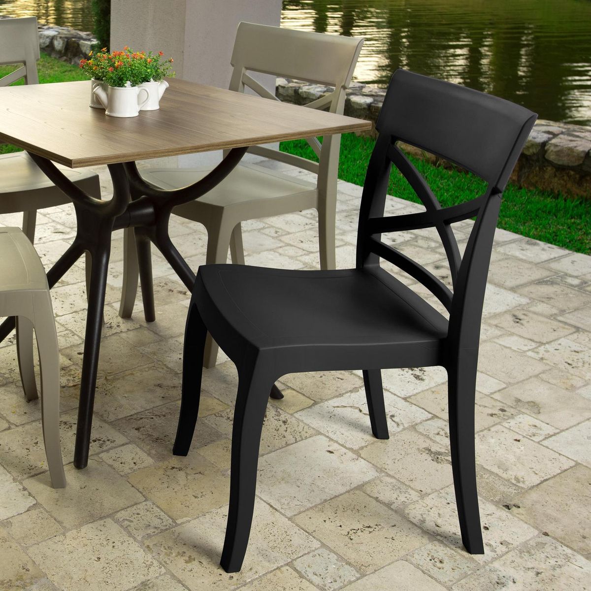 JUST HOME COLLECTION - Silla terraza resina grafito