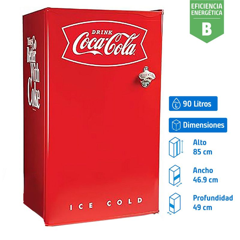 NOSTALGIA - Frigobar 90 Litros Rojo Coca Cola