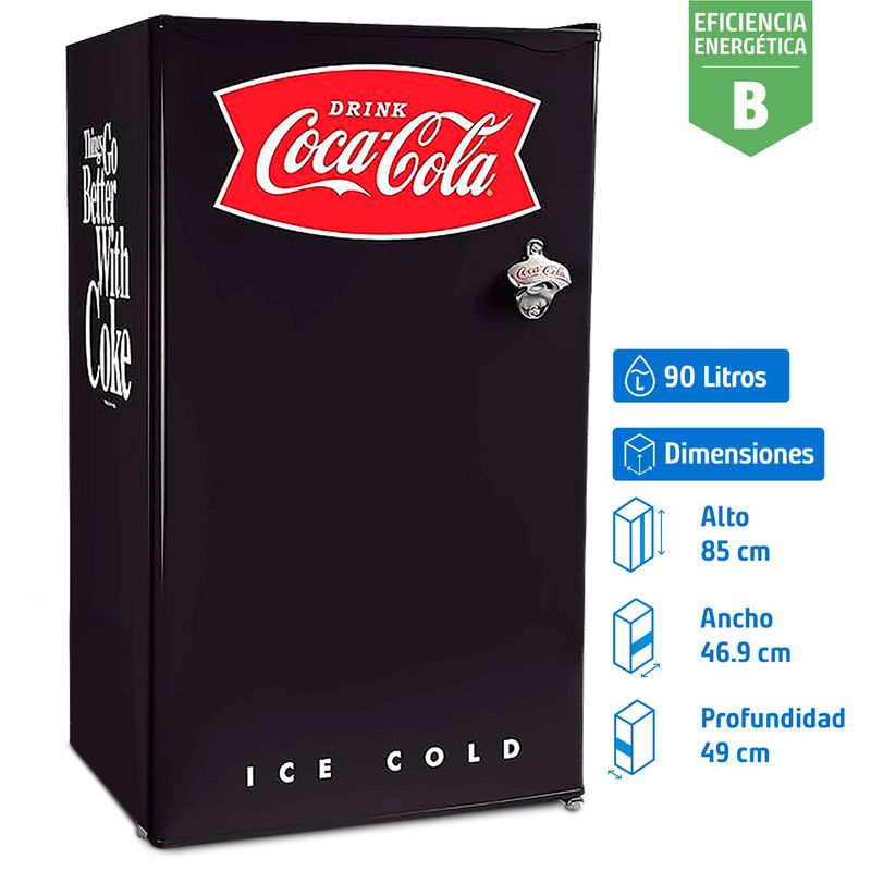 NOSTALGIA - Frigobar 90 Litros Negro Coca Cola