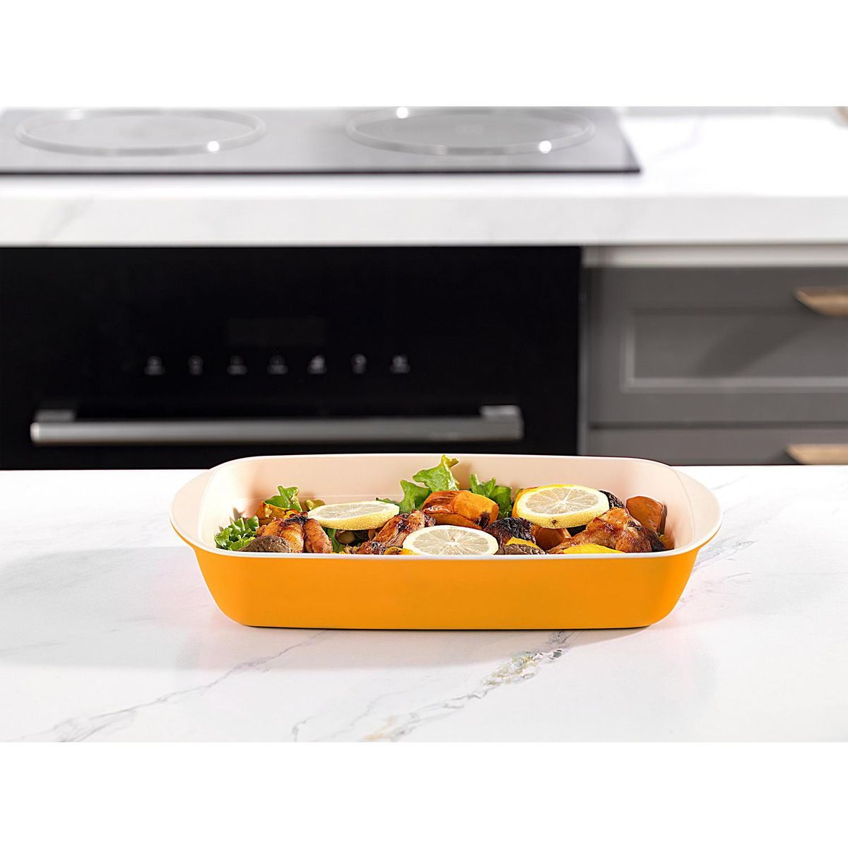 JUST HOME COLLECTION - Asadera Rectangular Just Home Collection Refractario Amarillo 2.6 Litros