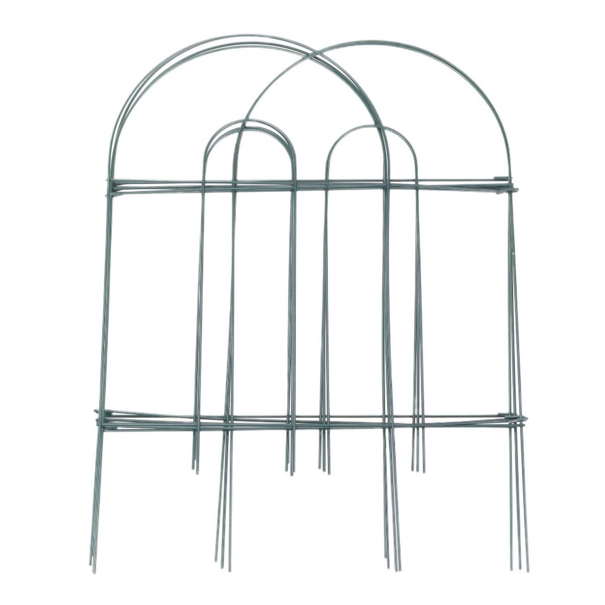 ERGO - Set de 7 Cercos para Jardín Metal 0.44x0.585 metros Verde