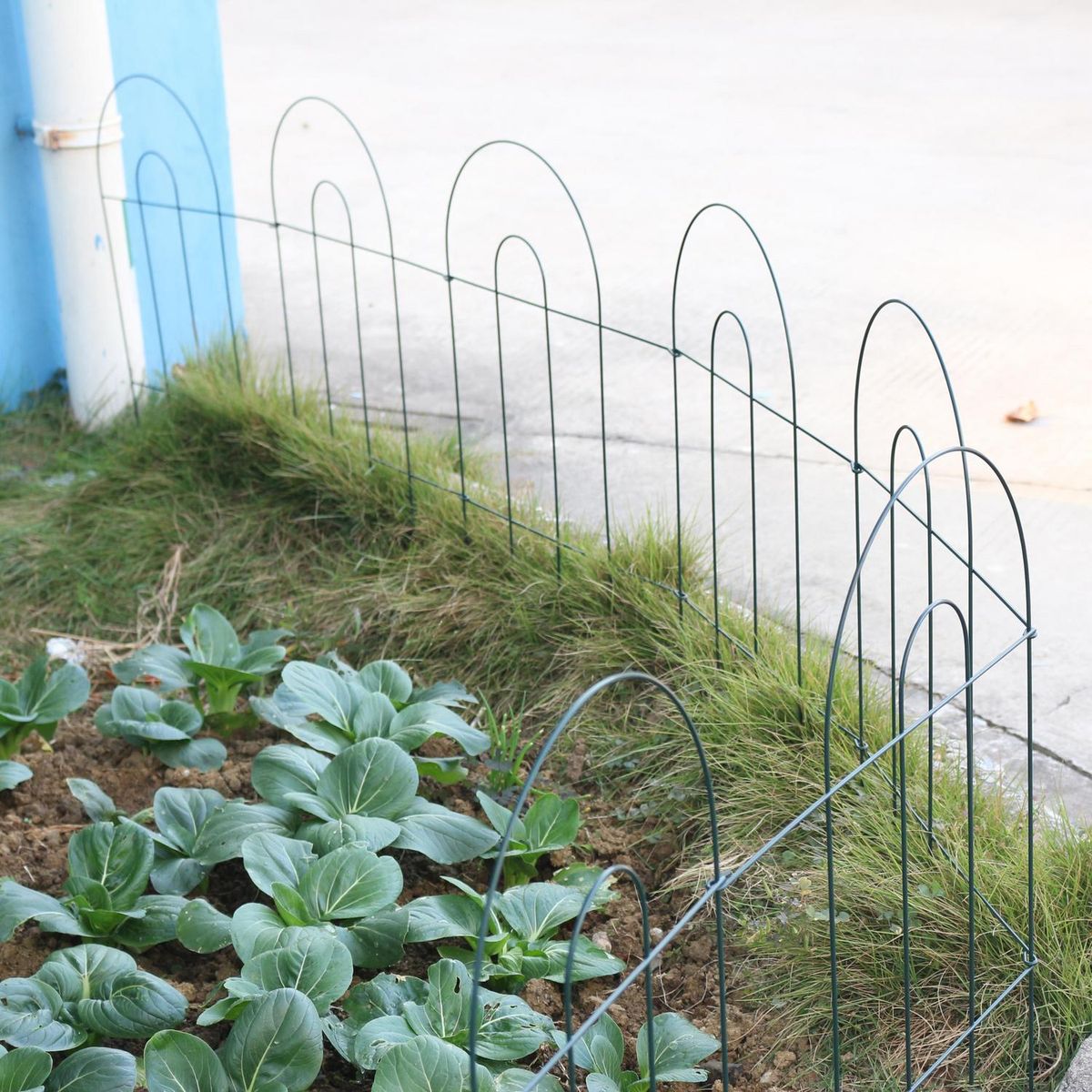 ERGO - Set de 7 Cercos para Jardín Metal 0.44x0.585 metros Verde