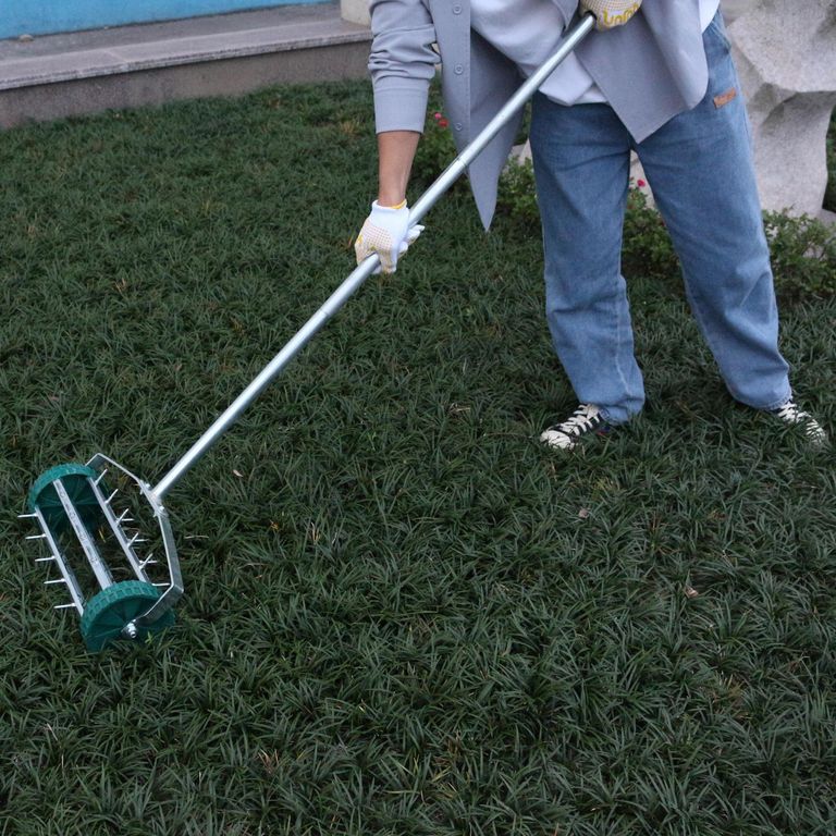 Rodillo Aireador De Tierra Metálico Para Jardín