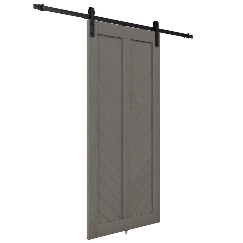 HOLZTEK - Puerta Corredera MDF/PVC color gris lisa 91x213x3.5