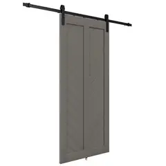 HOLZTEK - Puerta Corredera MDF/PVC color gris lisa 91x213x3.5