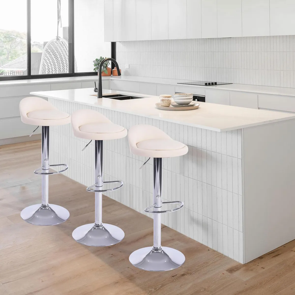 JUST HOME COLLECTION - Set de 2 Sillas Struls Blanco 91x38x41 cm
