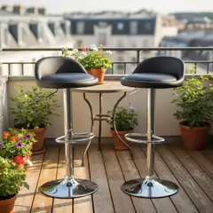 JUST HOME COLLECTION - Set 2 Sillas Bar Struls Negro 91x38x41 cm