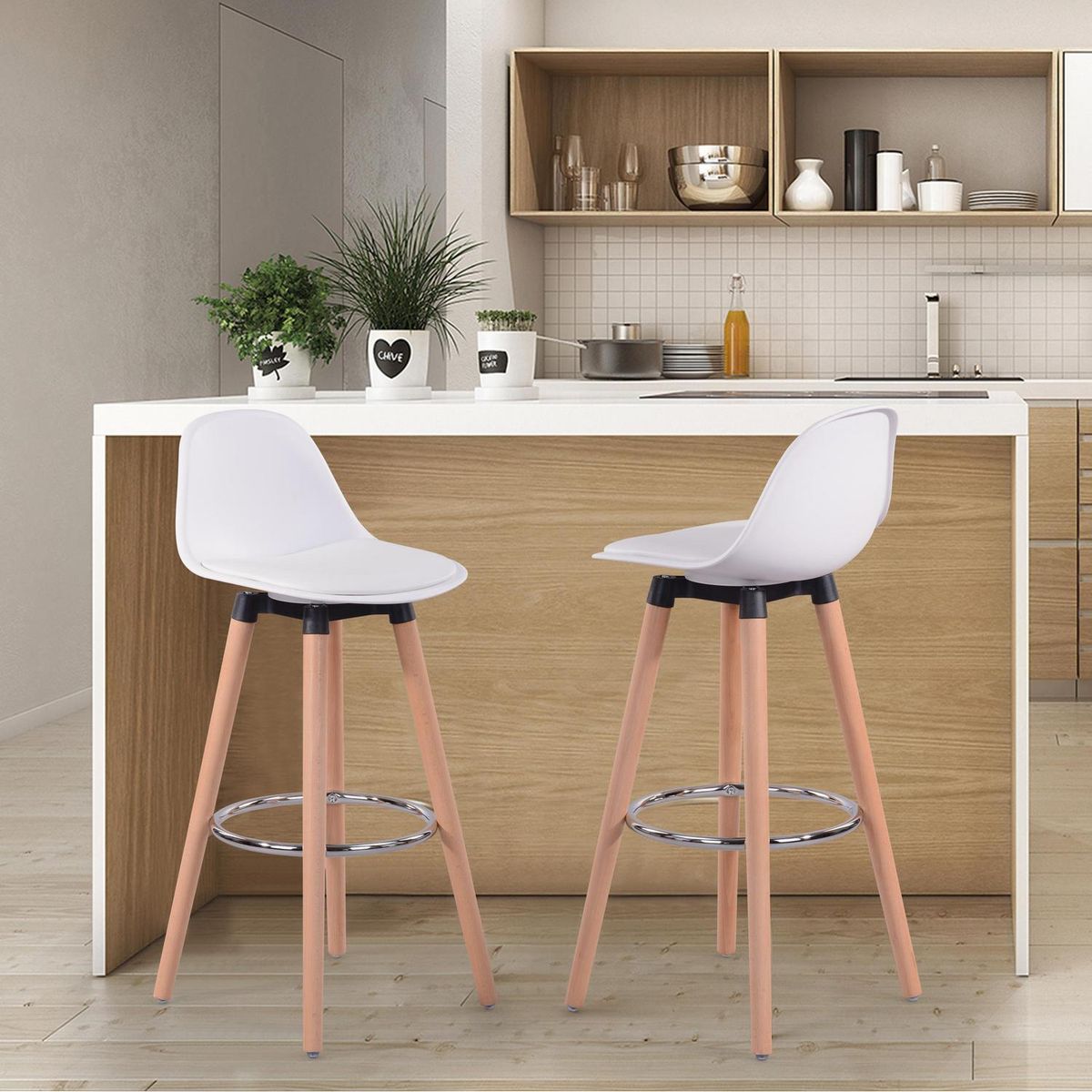 JUST HOME COLLECTION - Set de 2 Sillas Presley Blanco 92x39.5x42.5 cm
