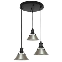 JUST HOME COLLECTION - Lámpara Colgante Metal Gris/Plata 0 cm