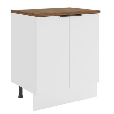 Mueble de cocina base 70 cm blanco dos puertas con cubierta
