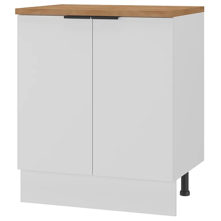Mueble de cocina base 70 cm blanco dos puertas con cubierta