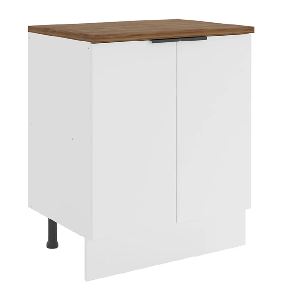 JUST HOME COLLECTION - Mueble de cocina base 70 cm blanco dos puertas con cubierta