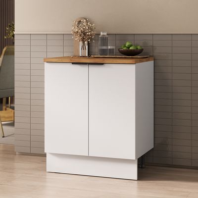 Imagen 2 del producto Mueble de cocina base 70 cm blanco dos puertas con cubierta