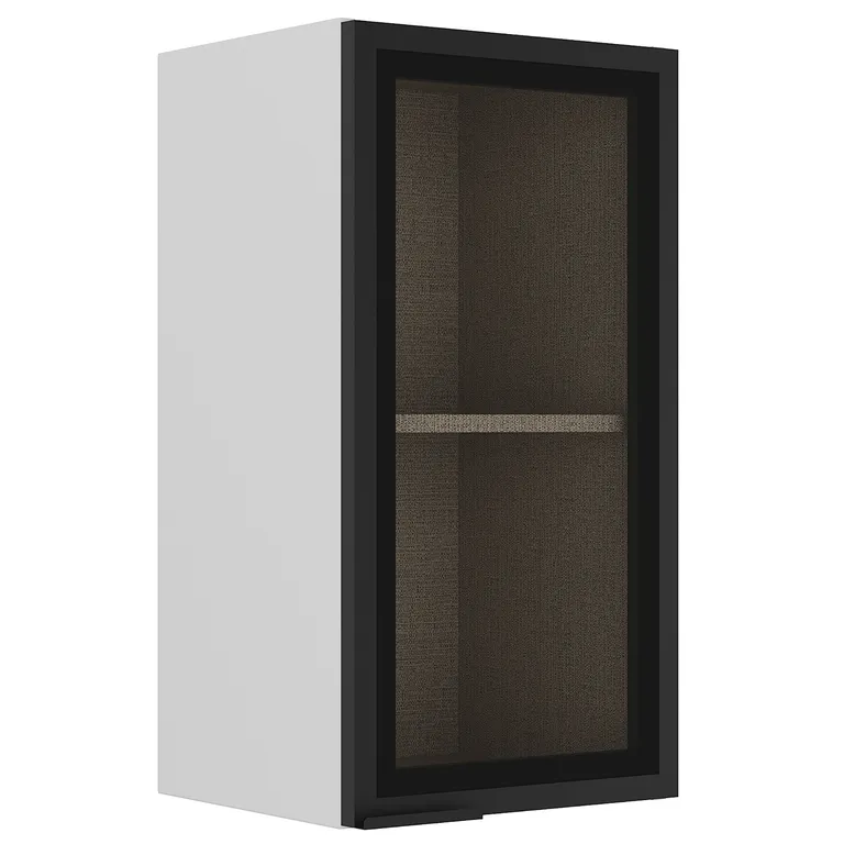 Mueble de cocina mural blanco 1 puerta vidrio