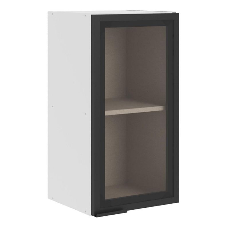 JUST HOME COLLECTION - Mueble de cocina mural blanco 1 puerta vidrio
