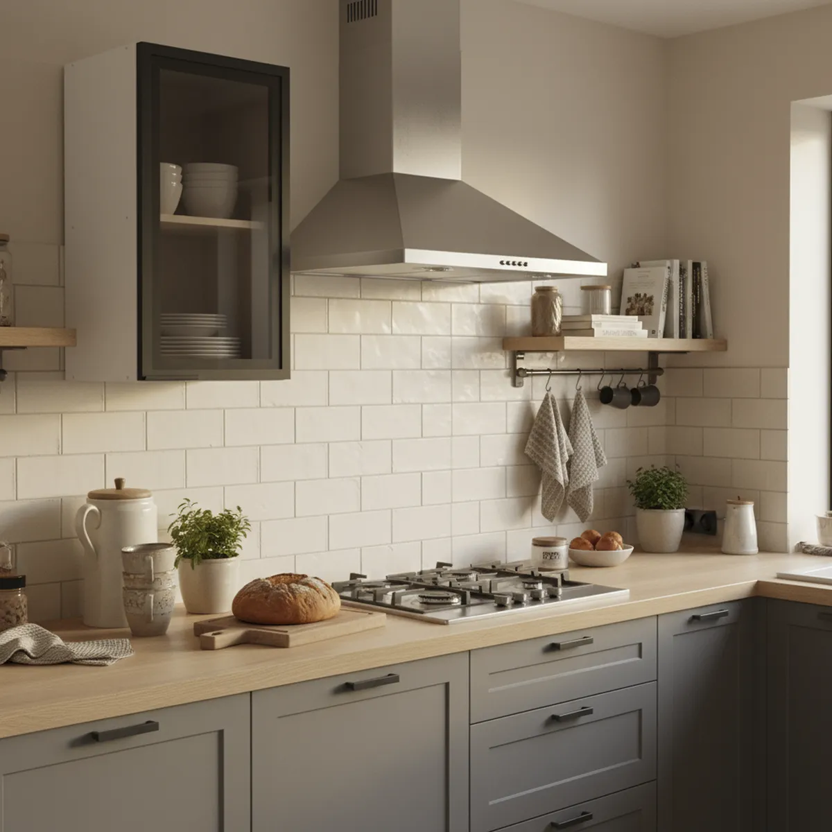 JUST HOME COLLECTION - Mueble de cocina mural blanco 1 puerta vidrio