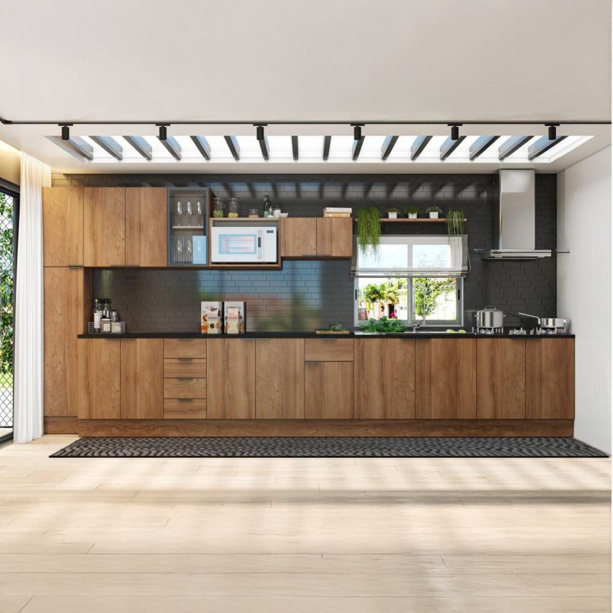 JUST HOME COLLECTION - Mueble de cocina base 70 cm dos puertas con cubierta