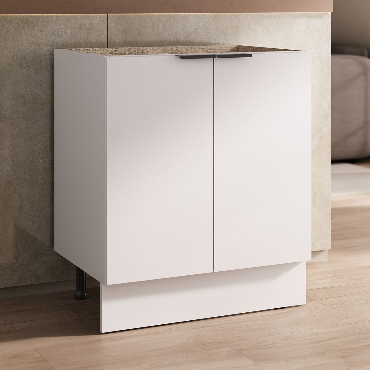 JUST HOME COLLECTION - Mueble de cocina base para lavaplatos blanco 80 cm sin cubierta