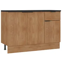 Mueble de cocina base 120 cm con cubierta 3 puertas 1 cajón