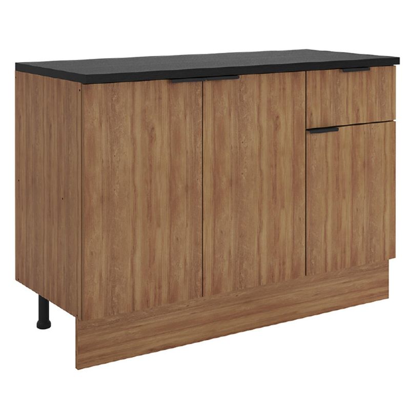 JUST HOME COLLECTION - Mueble de cocina base 120 cm con cubierta 3 puertas 1 cajón