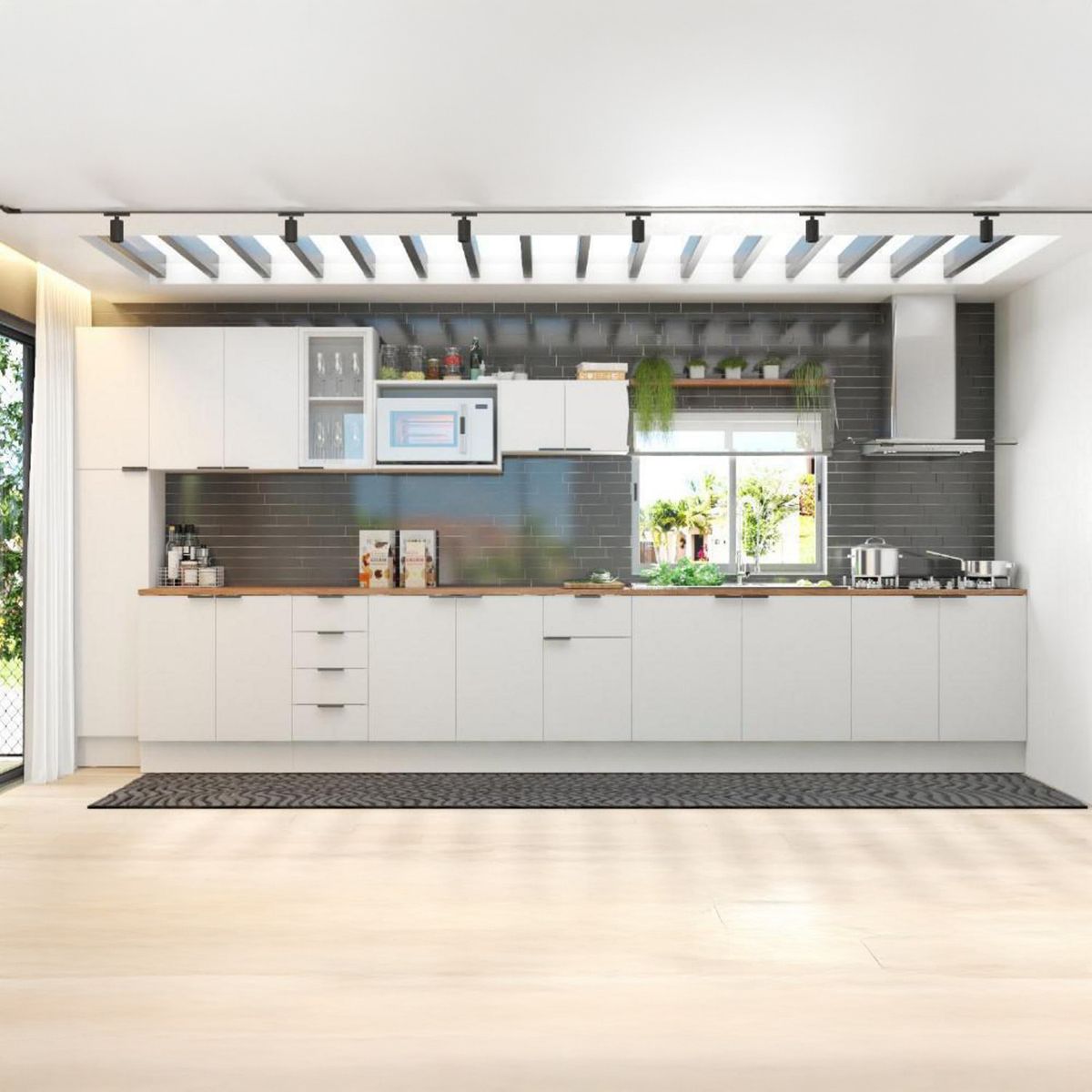 JUST HOME COLLECTION - Mueble de cocina mural blanco 70 cm dos puertas