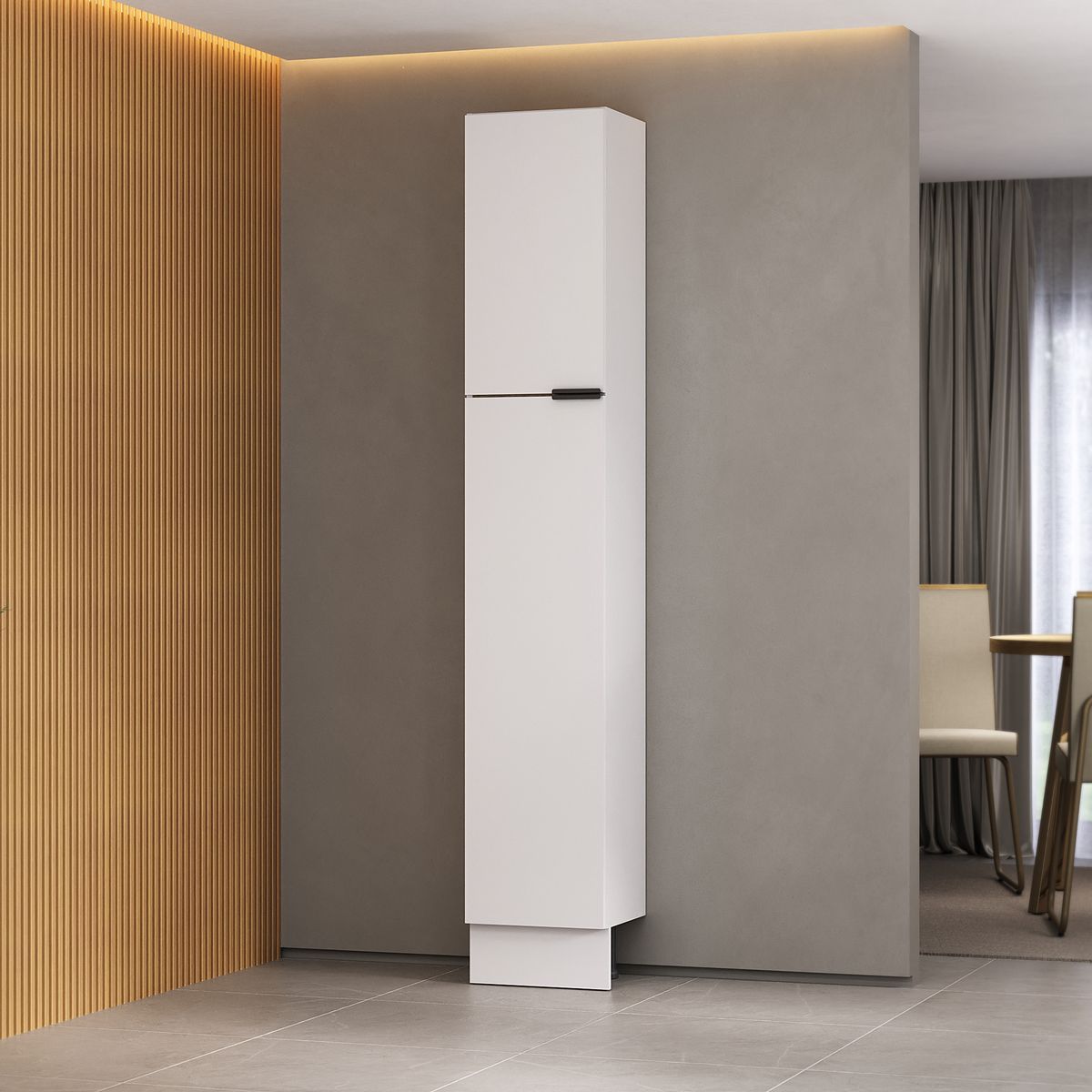JUST HOME COLLECTION - Mueble de cocina despensa blanco dos puertas 