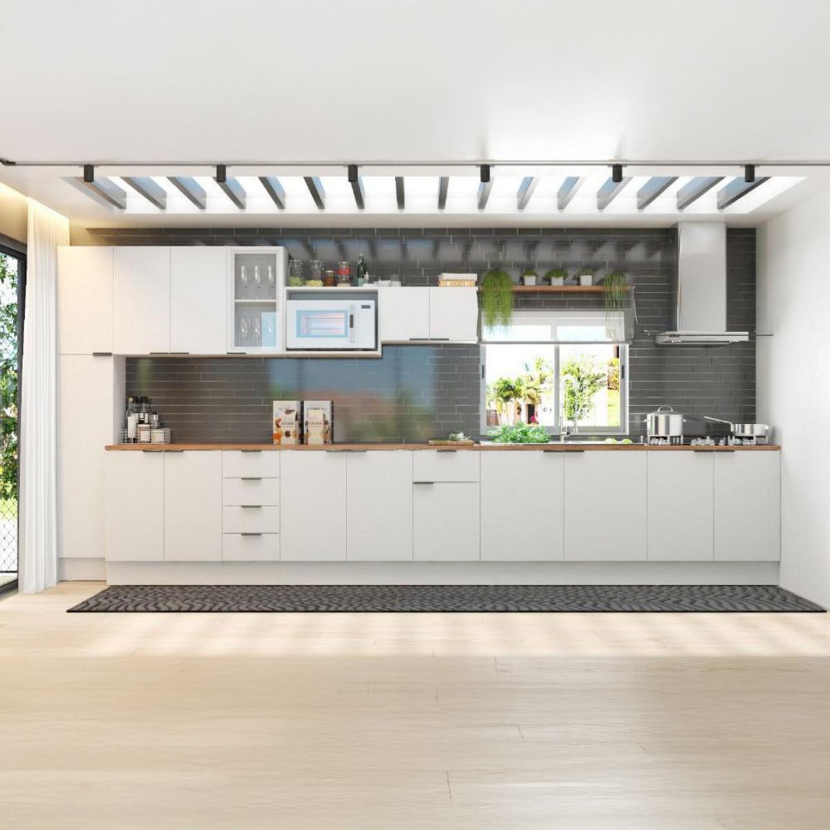 JUST HOME COLLECTION - Mueble de cocina despensa blanco dos puertas 