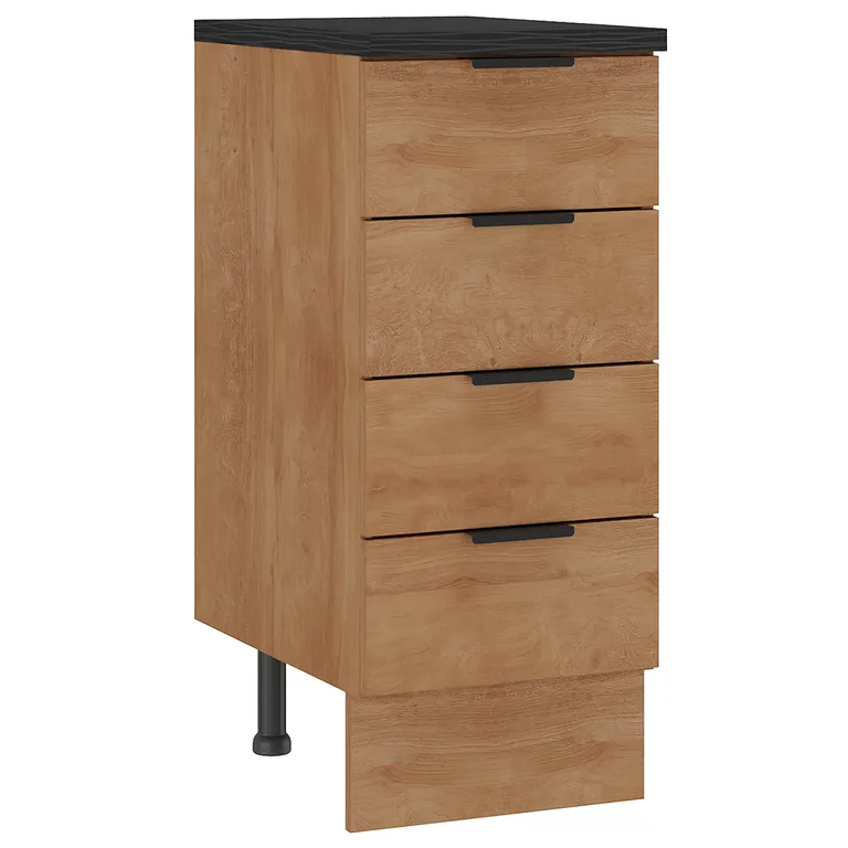 Mueble de cocina base 4 cajones con cubierta