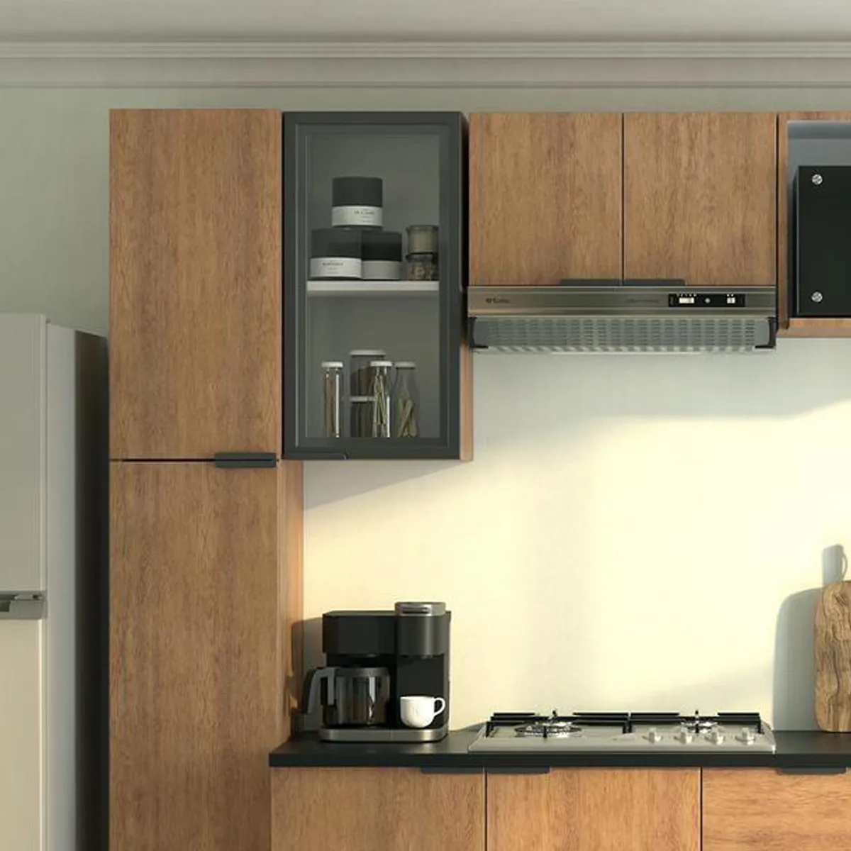 JUST HOME COLLECTION - Mueble de cocina mural 1 puerta vidrio