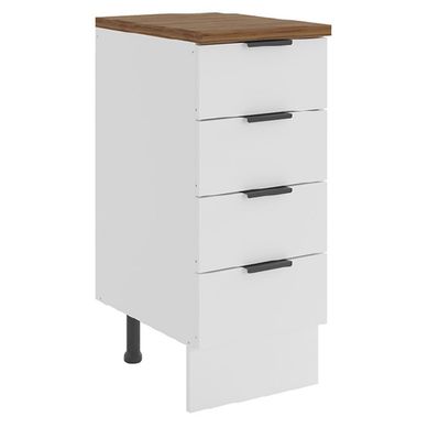 Mueble de cocina base blanco 4 cajones con cubierta