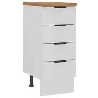 Mueble de cocina base blanco 4 cajones con cubierta