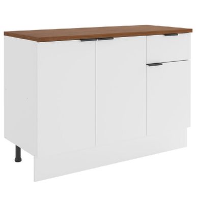 Mueble de cocina base 120 cm con cubierta 3 puertas 1 cajn