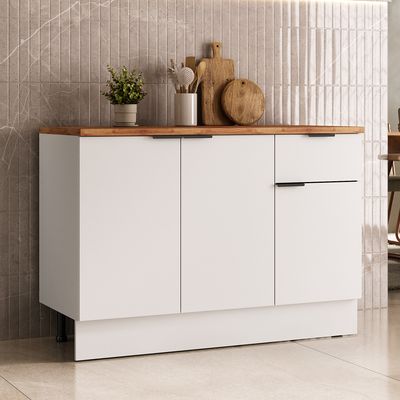 Imagen 2 del producto Mueble de cocina base 120 cm con cubierta 3 puertas 1 cajón