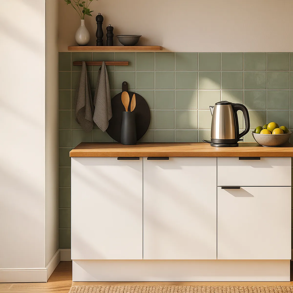 JUST HOME COLLECTION - Mueble de cocina base 120 cm con cubierta 3 puertas 1 cajón