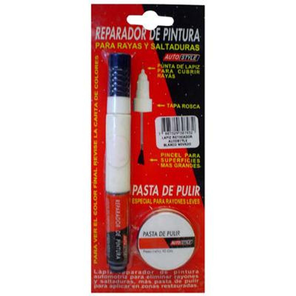 AUTOSTYLE - Lápiz Reparador de Pintura Blanco Nevado Autostyle Automotriz