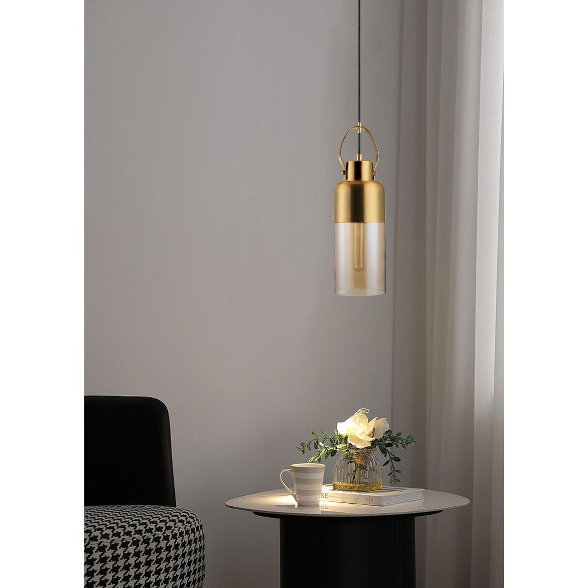 JUST HOME COLLECTION - Lámpara Colgante Vidrio Café 13 cm