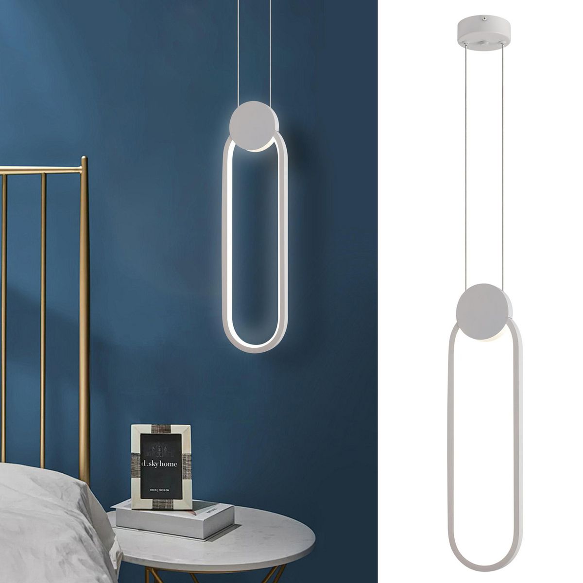 JUST HOME COLLECTION - Lámpara Colgante Metal Blanco