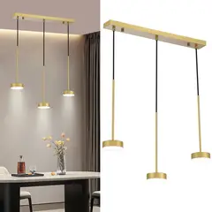 JUST HOME COLLECTION - Lámpara Colgar Led Singa 3 Luces Luz Cálida Dorado